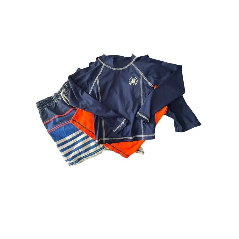 Boys Size 5 Swimwear Bundle Body Glove Rash Guards Swim Trunks Lot of 4